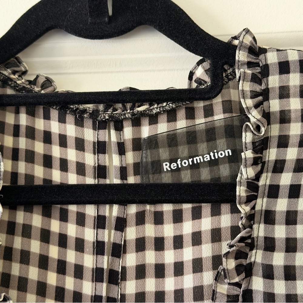 NEW Reformation Black and White Checkered Dress - Picture 2 of 7